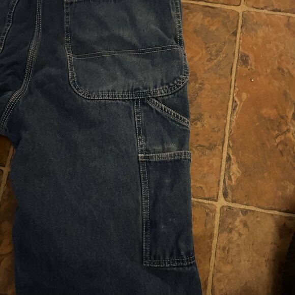 Liberty Stonewashed Overalls Mens Blue Denim Wide Legs Adjustable bib straps M - Picture 7 of 11